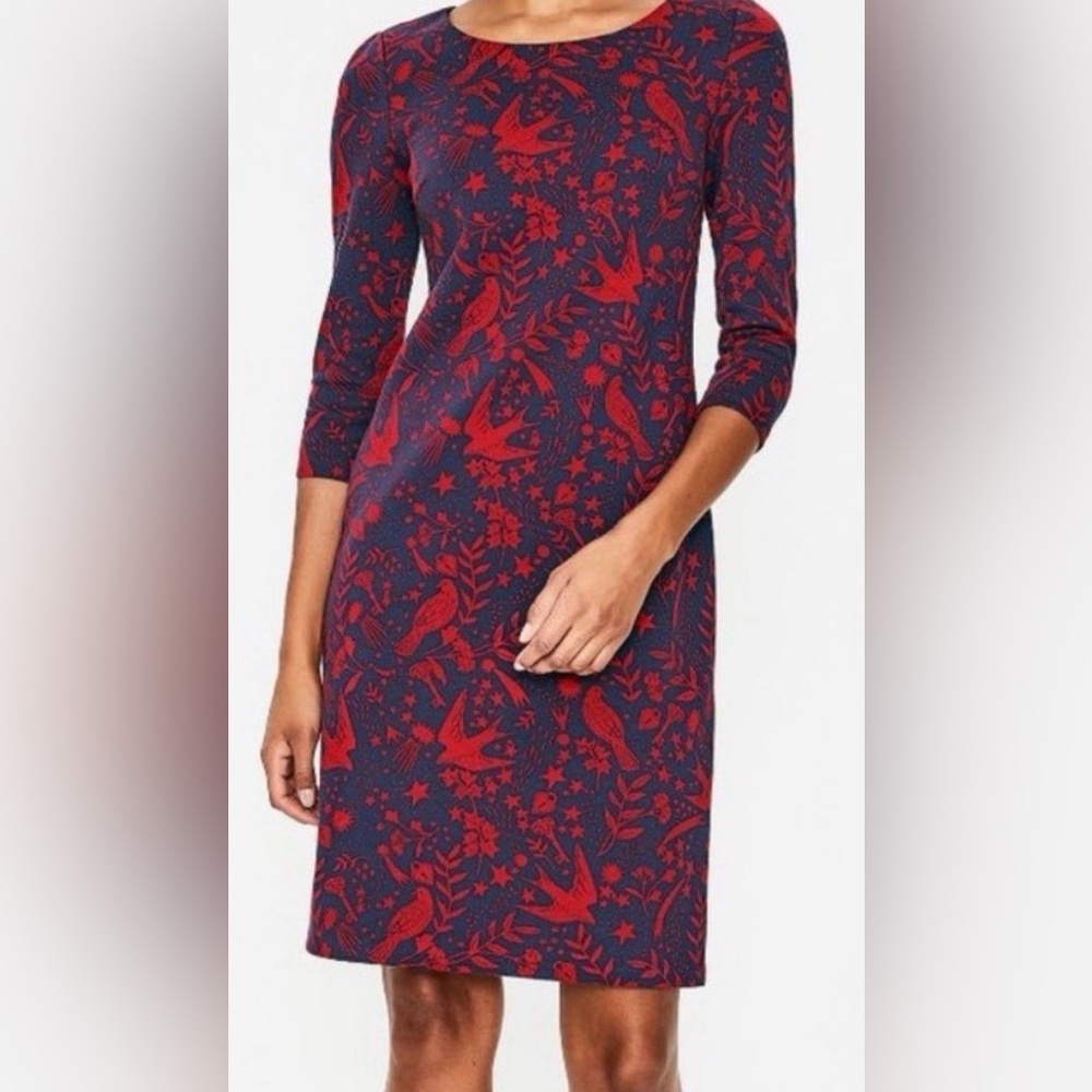 Boden Winifred Mystic wool land jacquard jersey knit dress - Picture 2 of 13